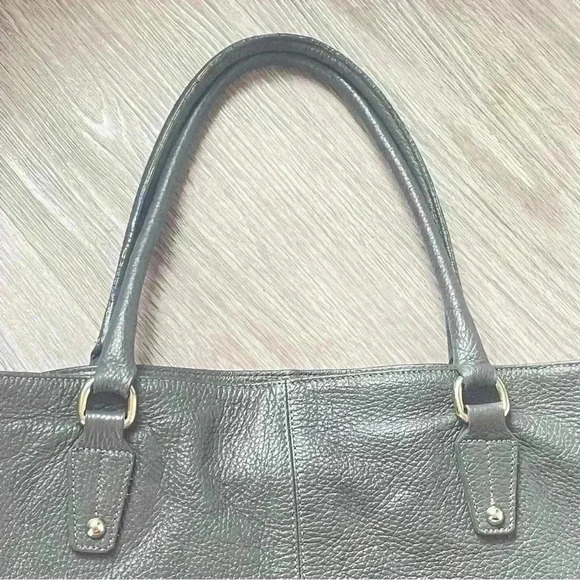 VERA PELLE GREY  PEBBLED LEATHER JUMBO BAG SHOULDER BAG - Picture 5 of 16